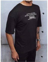 čierne pánske tričko s nápismi W5884 #1