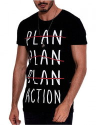 čierne pánske tričko s nápisom plan Y3279