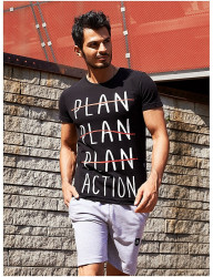 čierne pánske tričko s nápisom plan Y3279 #6