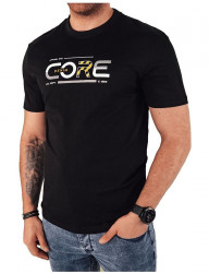 čierne pánske tričko s potlačou core B4137