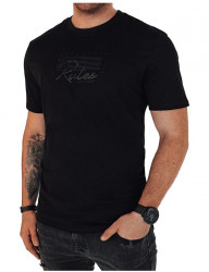 čierne pánske tričko s potlačou rules B4123