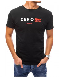 čierne pánske tričko s potlačou zero W3673