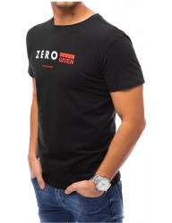 čierne pánske tričko s potlačou zero W3673 #2