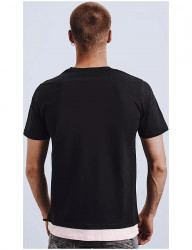 čierne tričko s béžovým lemom Y5111 #1