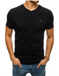 čierne tričko s drobnou výšivkou W5162
