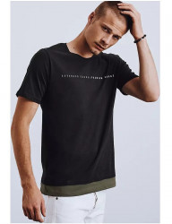 čierne tričko s khaki lemom Y5174 #2