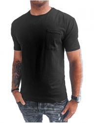 čierne tričko s náprsným vreckom B0324