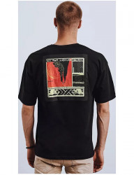 čierne tričko s potlačami Y5116 #1