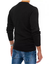 čierny pánsky pulóver so vzorom Y9659 #1