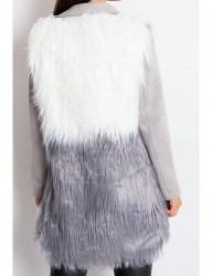 Dámska šedo-biela chlpatá vesta N6330 #3