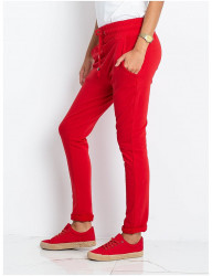 Dámske červené tepláky s vyhrnutými nohavicami N2972 #2