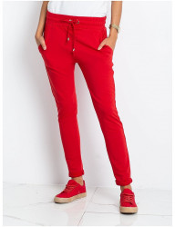 Dámske červené tepláky s vyhrnutými nohavicami N2972 #4