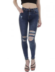 Dámske jeansové nohavice s vysokým pásom S1613