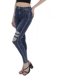 Dámske jeansové nohavice s vysokým pásom S1613 #1