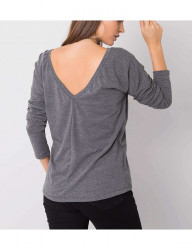 Dámske sivé voĺné tričko s výstrihom na chrbte N5433 #5
