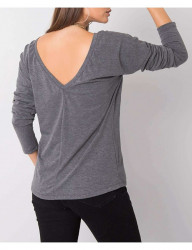 Dámske sivé voĺné tričko s výstrihom na chrbte N5433 #6