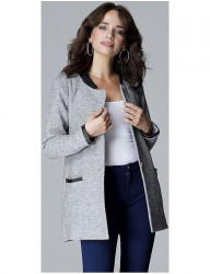 Elegantný šedý kabátik N1934 #1