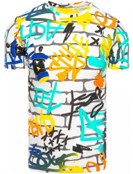 Farebné tričko s potlačou grafitov W7193