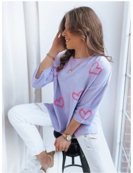 Fialový srdiečkový svetrík sweet heart W8854 #1