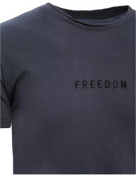 Grafitovo sivé tričko s nápisom freedom W6917 #1