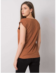 Hnedé dámske tričko s krátkym rukávom N9564 #1