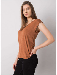 Hnedé dámske tričko s krátkym rukávom N9564 #2