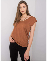 Hnedé dámske tričko s krátkym rukávom N9564 #3