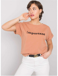Hnedé dámske tričko s nápisom Y2101 #3