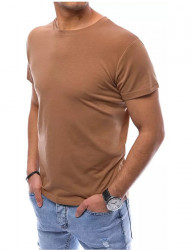 Hnedé pánske basic tričko W5082 #1