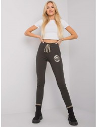 Kaki dámske tepláky s logom Y9062 #3