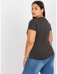 Kaki dámske tričko s potlačou vážok W5980 #1
