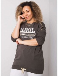 Khaki dámske tričko s nápisom soul Y0995 #3