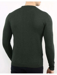 Khaki pánsky tenký pletený pulóver N7188 #3