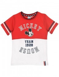 Mickey mouse chlapčenské červeno-biele tričko N8843