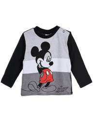Mickey mouse čierne chlapčenské tričko s dlhým rukávom Y0438