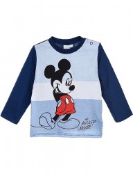 Mickey mouse modré chlapčenské tričko s dlhým rukávom Y0437