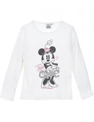 Minnie mouse biele dievčenské tričko s dlhými rukávmi Y0388