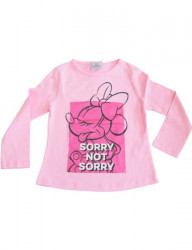 Minnie mouse svetloružové dievčenské tričko s dlhými rukávmi Y0385