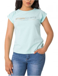 Mintovou dámske tričko s nápisom Y4136