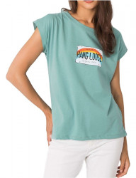 Mintovou dámske tričko s potlačou dúhy Y5043
