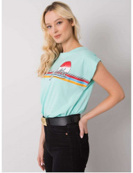 Mintovou dámske tričko s potlačou malibu Y5303 #3