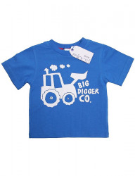 Modré chlapčenské tričko s potlačou bagra Y5496