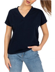 Modré dámske bavlnené tričko severine W4126