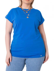 Modré dámske tričko s krátkymi rukávmi Y0922