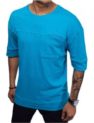 Modré pánske tričko s náprsným vreckom W5741