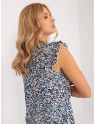Modro-biela vzorovaná blúzka s volánmi B4390 #3