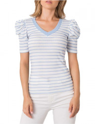 Modro-biele dámske pruhované tričko Y5927