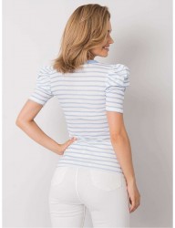 Modro-biele dámske pruhované tričko Y5927 #1