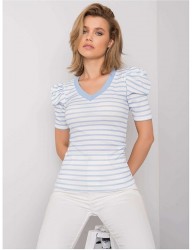 Modro-biele dámske pruhované tričko Y5927 #2