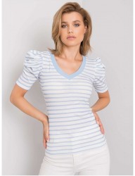 Modro-biele dámske pruhované tričko Y5927 #3